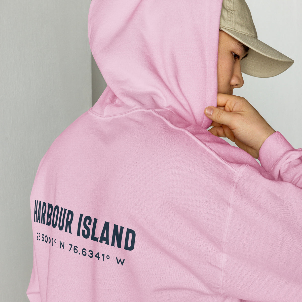 Pink Sand Harbour Island Coordinates Hoodie